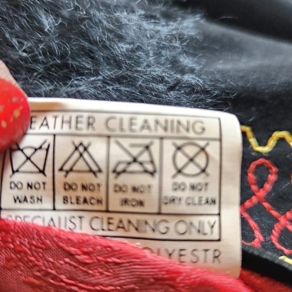 DOUBLE D RANCH Black Suede Embroidery Mongolian Lamb Fur Collar Cuffs Jacket NWT - Picture 14 of 16